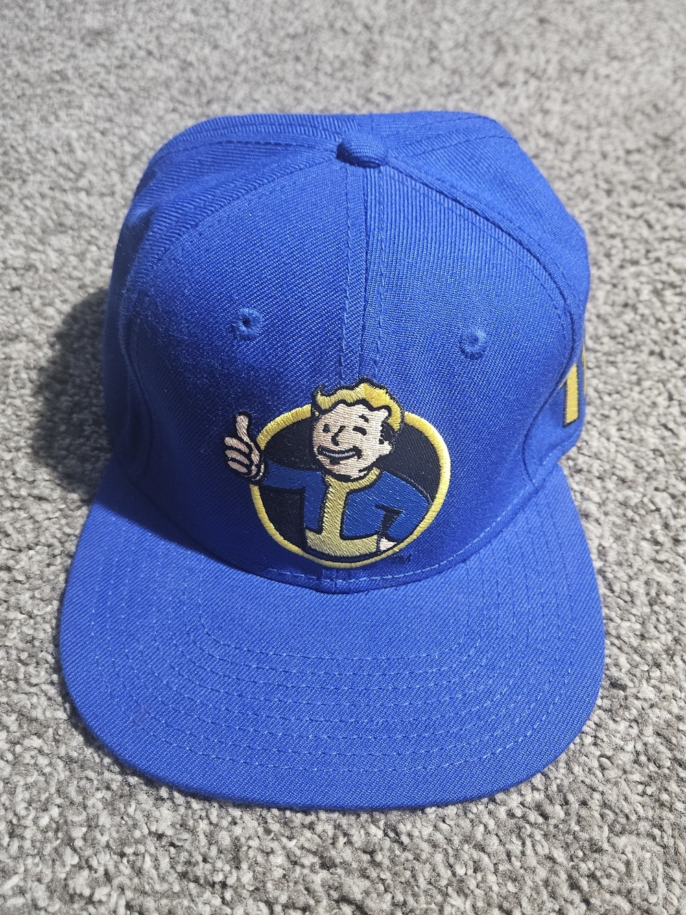 Fallout Vault Boy Vault 111 Snapback Hat Cap Bethesda Blue Adjustable